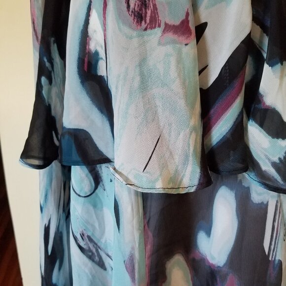 Jennifer Lopez shear ruffled top sz M - Picture 3 of 5